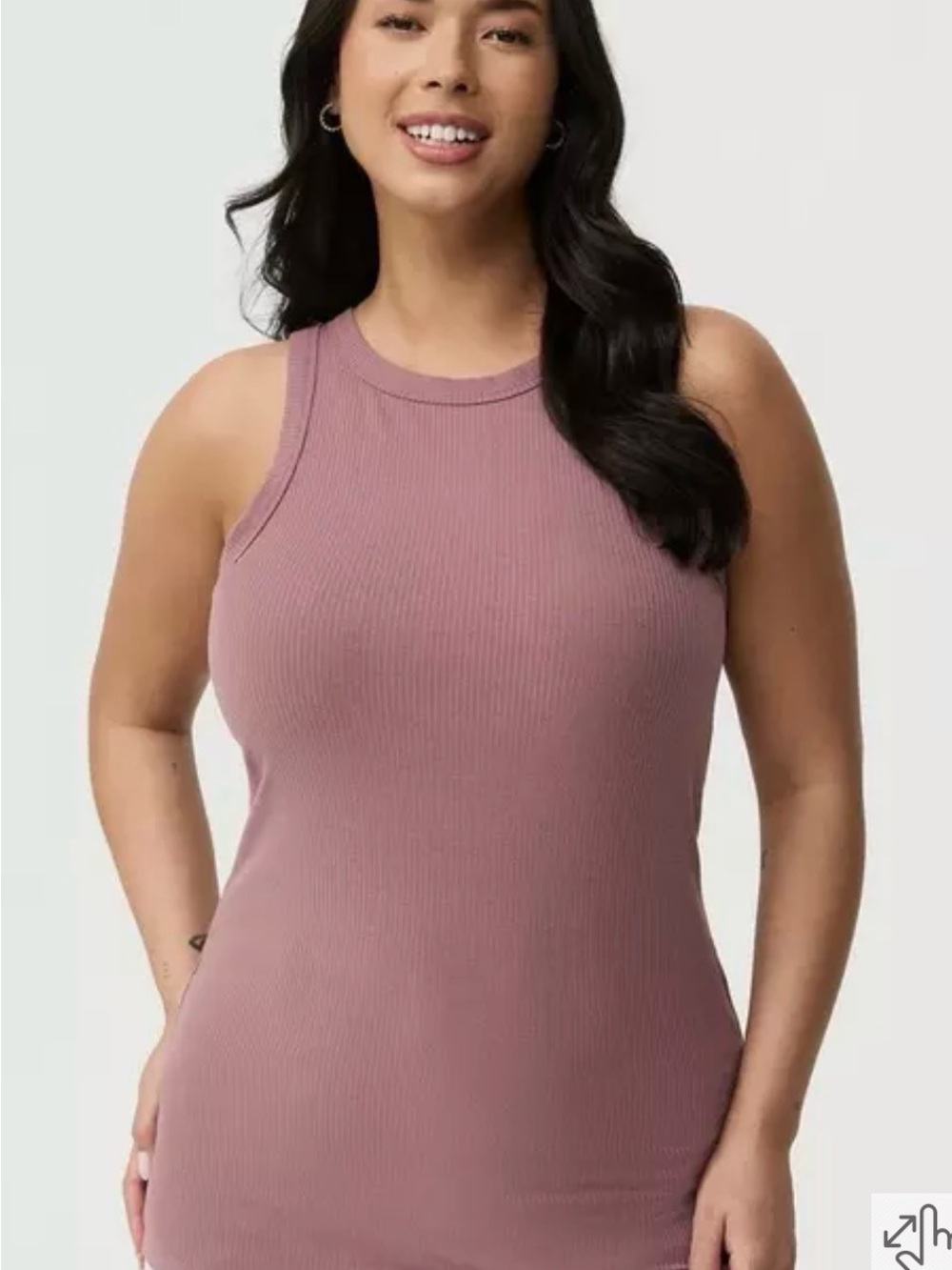 torrid Ribbed Tank Top in Mauve